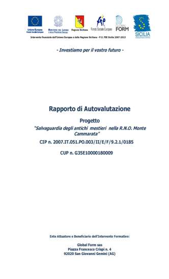 Visualizza il rapporto  di autovalutazione finale del progetto.